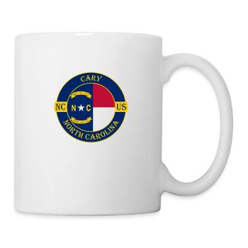 Cary North Carolina Flag USA Travel Souvenir Badge - Mug - white - Right
