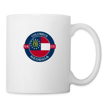 Columbus Georgia Flag USA Travel Souvenir Badge - Mug - white - Right