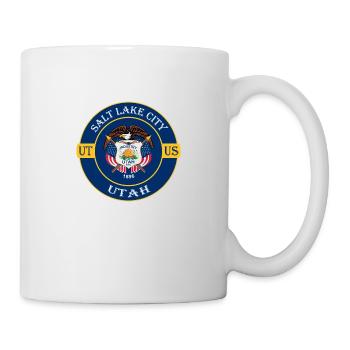 Salt Lake City Utah Flagge USA Reise Souvenir Abzeichen - Tasse - Weiß - Rechts