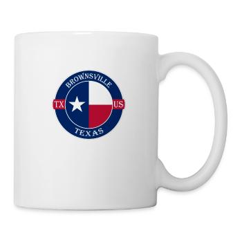 Brownsville Texas Flagge USA Reise Souvenir Abzeichen - Tasse - Weiß - Rechts