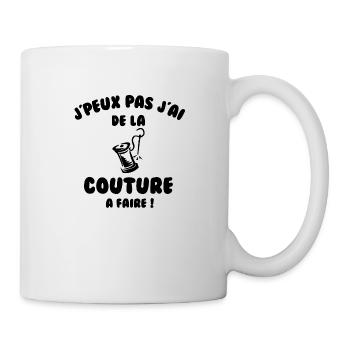 J’peux pas j’ai de la couture à faire - Mug blanc - blanc - Droite