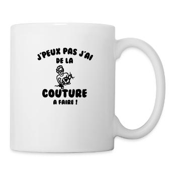 J’peux pas j’ai de la couture à faire - Mug blanc - blanc - Droite