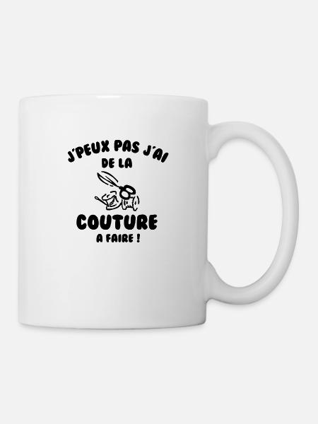 J’peux pas j’ai de la couture à faire - Mug blanc - blanc