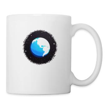 Süße Cartoon Darstellung des Planeten Erde 9 - Tasse - Weiß - Rechts