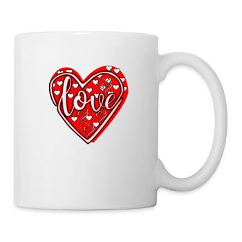 Amour avec cœur - Saint-Valentin, Fête des mères, Fête des pères - Mug blanc - blanc - Droite