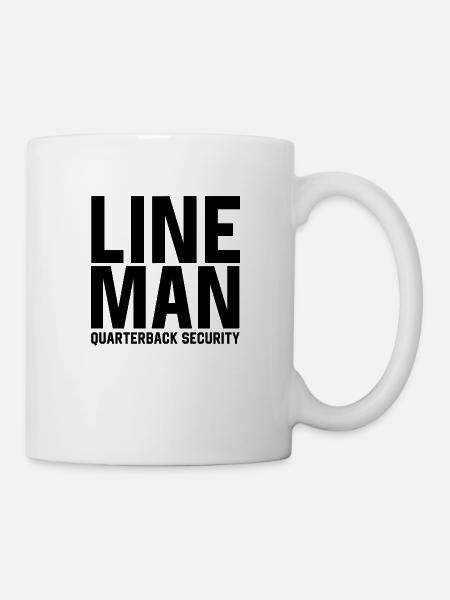 Sicherheit des Lineman-Quarterbacks - Tasse - Weiß
