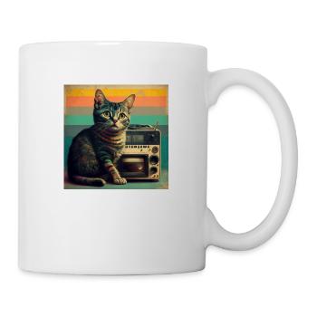 Beaux chats look rétro! Pour les amoureux des chats! - Mug blanc - blanc - Droite