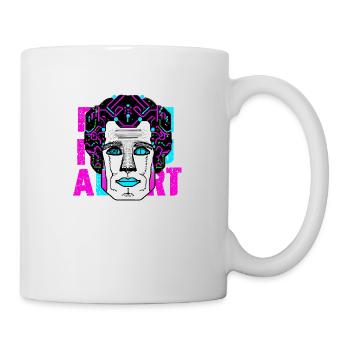 Neon KI - Roboter - Futurismus - Tasse - Weiß - Rechts
