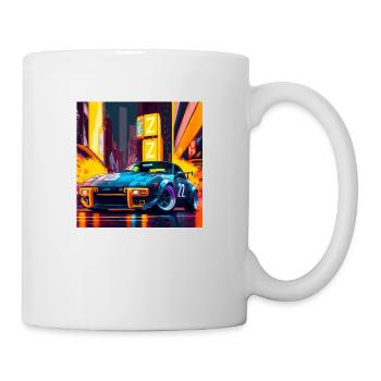 Car in the middle of Japanese Style time Square - Tasse - Weiß - Rechts