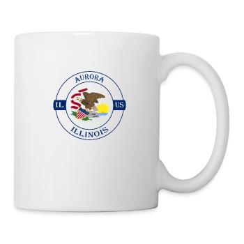 Aurora Illinois Flag USA Travel Souvenir Badge - Mug blanc - blanc - Droite