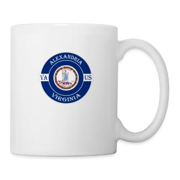 Alexandria Virginia Flagge USA Reise Souvenir Abzeichen - Tasse - Weiß - Rechts