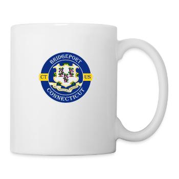 Bridgeport Connecticut Flag USA Souvenir Badge - Mug blanc - blanc - Droite