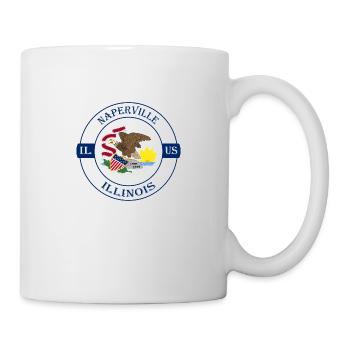 Naperville Illinois Flag USA Travel Souvenir Badge - Mug - white - Right