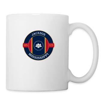 Jackson Mississippi Flag USA Travel Souvenir Badge - Mug - white - Right
