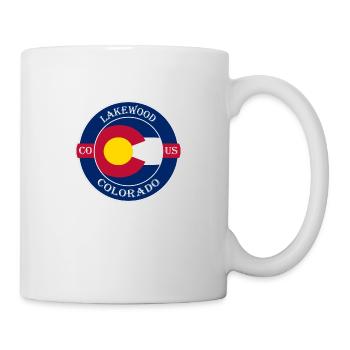 Lakewood Colorado Flagge USA Reise Souvenir Abzeichen - Tasse - Weiß - Rechts