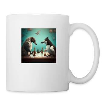 Sweet chess game between two animals - Mug - white - Right