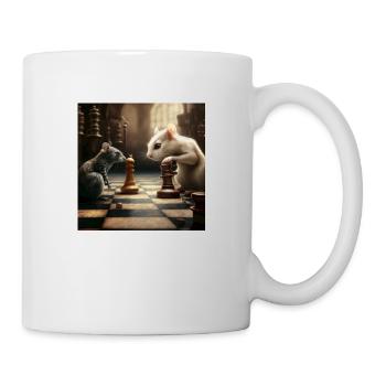 Sweet chess game between two animals - Mug - white - Right