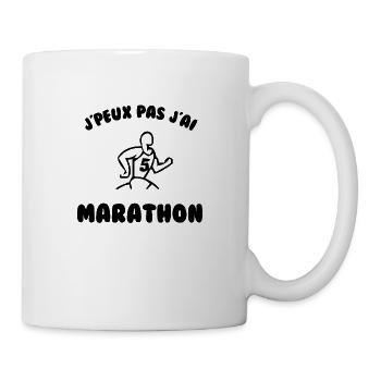 J’peux pas j’ai marathon - Mug blanc - blanc - Droite