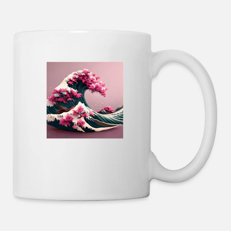 Blumen-Tsunami - Tasse - Weiß