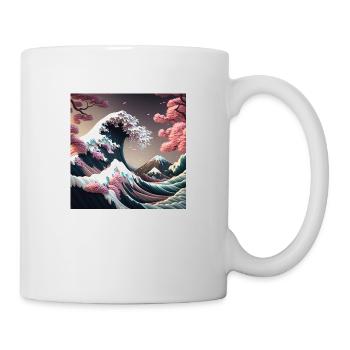 Tsunami Florale au Mont Fuji - Mug blanc - blanc - Droite
