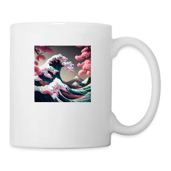 Tsunami Florale au Mont Fuji - Mug blanc - blanc - Droite