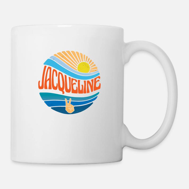 Jacqueline Chemise Vintage Coucher de Soleil Jacqueline Groovy - Mug blanc - blanc