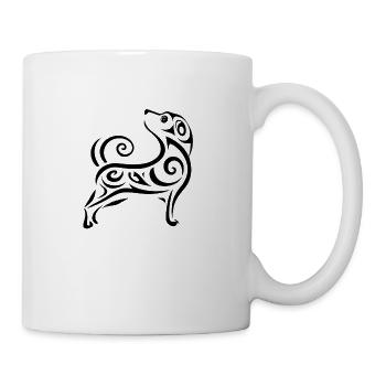 Ästhetisches Hundedesign - Tasse - Weiß - Rechts