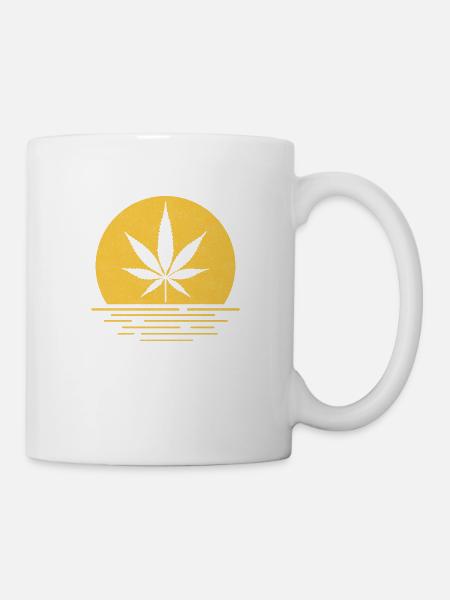 Hanfblatt - Tasse - Weiß