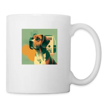 Schöner Hunde retro look! Für Hundeliebhaber! - Tasse - Weiß - Rechts