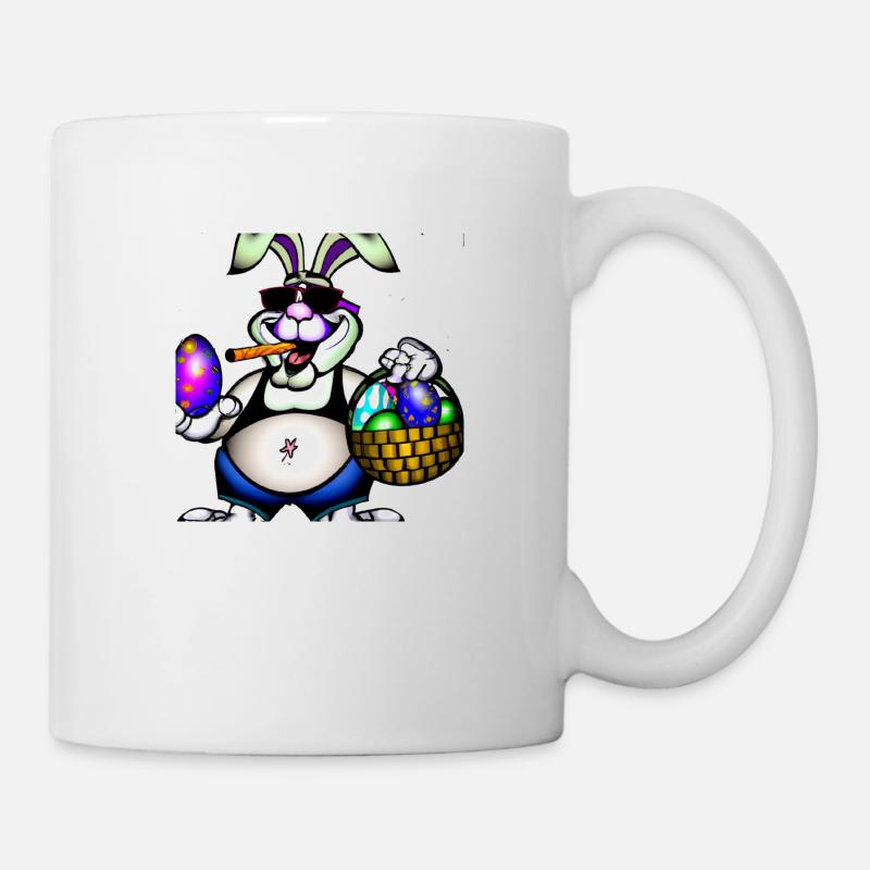 Lapin de Pâques avec œuf - Mug blanc - blanc