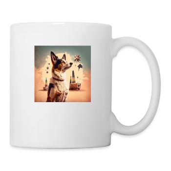 Beautiful dog retro look! For dog lovers! - Mug - white - Right