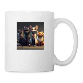 Cute cats in cartoon design, for cat lovers - Mug - white - Right