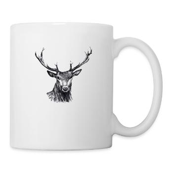 Hirsch - Tasse - Weiß - Rechts