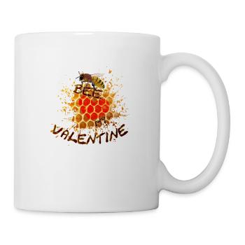 BEE my Valentine, Valentinstag Imker Biene Honig - Tasse - Weiß - Rechts
