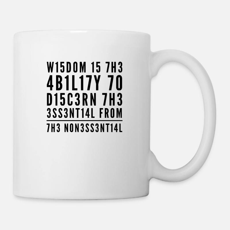 Weisheit L337 Leetspeak Spruch - Tasse - Weiß