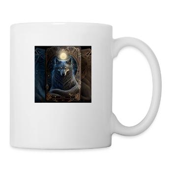 Wolf dans la conception de cartes de tarot mystique! - Mug blanc - blanc - Droite