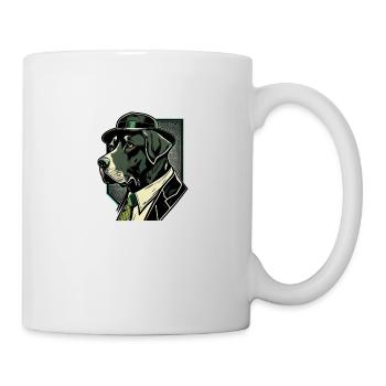 Labrador Pop Art Detective Dog in Suit - Mug - white - Right