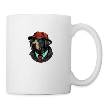 Labrador Pop Art Detective Dog in Suit - Mug - white - Right