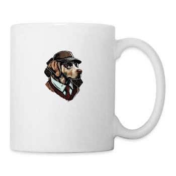 Labrador Pop Art Detective Dog in Suit - Mug - white - Right