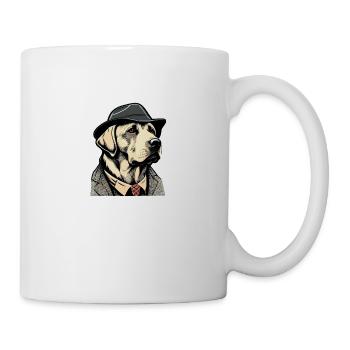 Labrador Pop Art Detective Dog in Suit - Mug - white - Right
