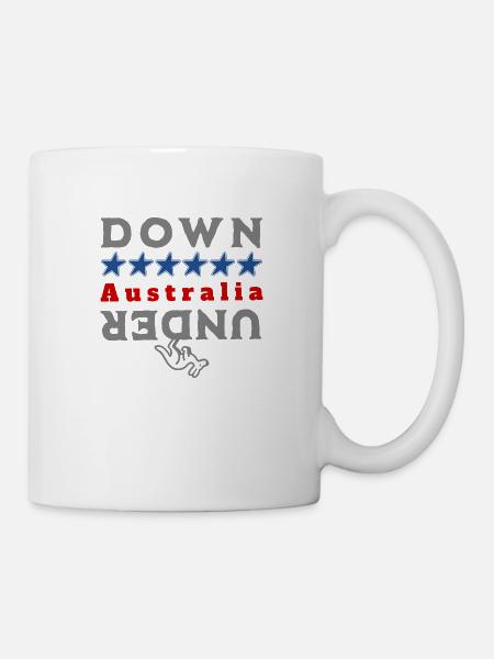 Down Under - Känguru - Urlaub - Australien - Tasse - Weiß