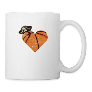 Basketball Herz Pirat Geschenk - Tasse - Weiß - Rechts