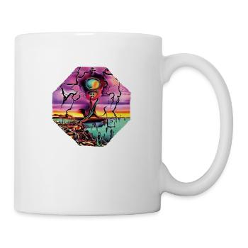 Neon Apokalypse Surrealismus Kunstwerk - KI Kunst - Tasse - Weiß - Rechts