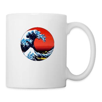 The Great Wave - AI Art inspired by Hokusai - Mug - white - Right