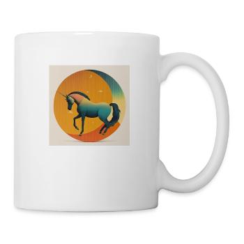 Illustration Unicorn 70s Colors Art Style - Mug - white - Right