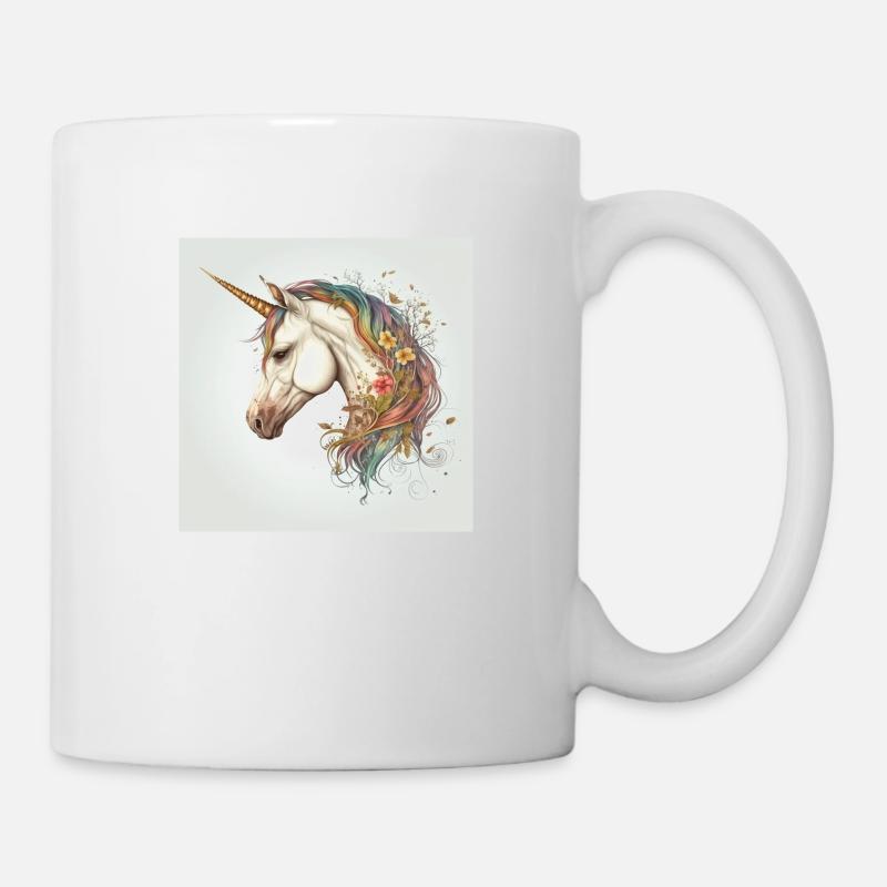 Einhorn Cartoon Stil - Tasse - Weiß