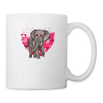 elephant hearts Valentines Day Elephant Lovers - Mug - white - Right