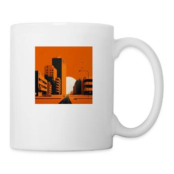 Minimaliste city orange - Mug blanc - blanc - Droite