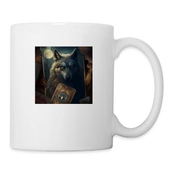 Wolf im Mystischen Tarot Karten Design! - Tasse - Weiß - Rechts