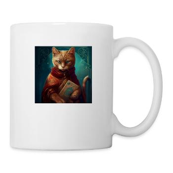 Chat dans la conception de carte de tarot mystique! - Mug blanc - blanc - Droite